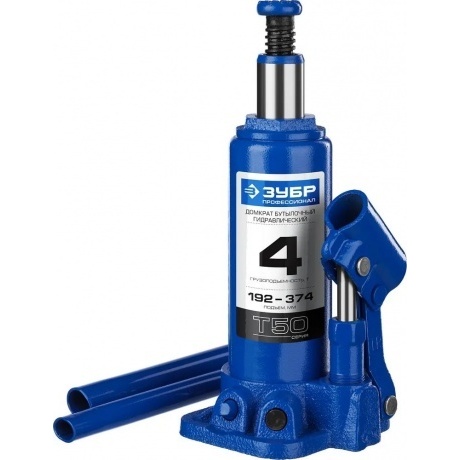 Домкрат бутылочный гидравлический ЗУБР 4т, 192-374 мм Профессионал (43060-4) - фото 4