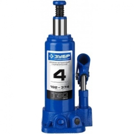 Домкрат бутылочный гидравлический ЗУБР 4т, 192-374 мм в кейсе, Профессионал (43060-4-K) - фото 2