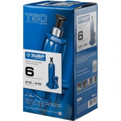 Домкрат бутылочный гидравлический ЗУБР 6т, 215-415 мм Профессионал 43060-6_z01 - фото 5