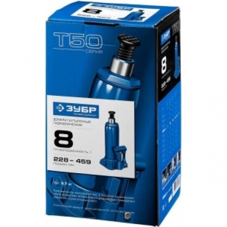 Домкрат бутылочный гидравлический ЗУБР 8т, 228-459 мм Профессионал (43060-8) - фото 3