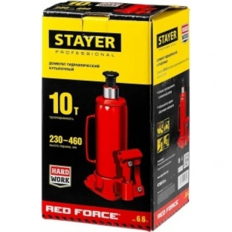 Домкрат бутылочный гидравлический STAYER RED FORCE, 10т, 230-460 мм (43160-10) - фото 7