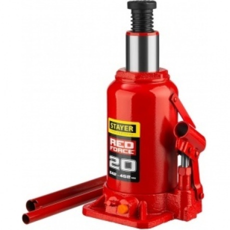 Домкрат бутылочный гидравлический STAYER RED FORCE, 20т, 242-452 мм (43160-20) - фото 3