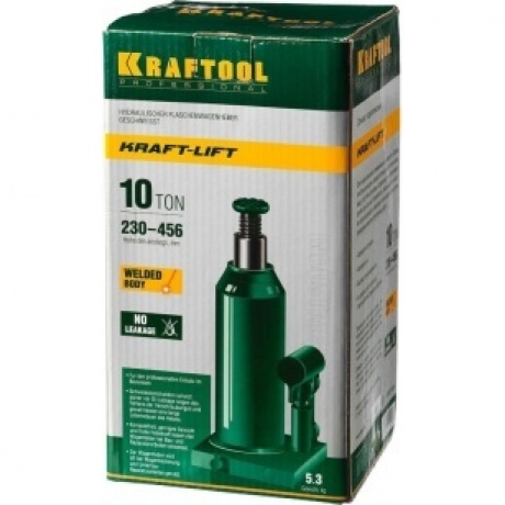 Домкрат бутылочный гидравлический KRAFTOOL KRAFT-LIFT, 10т, 230-460 мм (43462-10) - фото 5