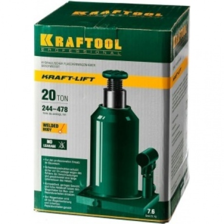 Домкрат бутылочный гидравлический KRAFTOOL KRAFT-LIFT, 20т 244-478 мм (43462-20) - фото 6