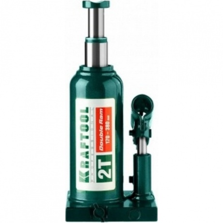 Домкрат двухштоковый бутылочный с увеличенным подъемом (43463-2) KRAFTOOL DOUBLE RAM, 2т, 170-380 мм - фото 2
