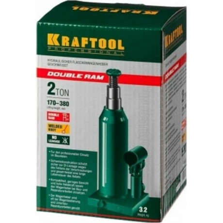 Домкрат двухштоковый бутылочный с увеличенным подъемом (43463-2) KRAFTOOL DOUBLE RAM, 2т, 170-380 мм - фото 6