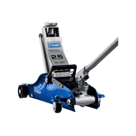 

Домкрат подкатной ЗУБР Т-65, 2.5т, 90-360 мм, с низким подхватом и поворотной ручкой в кейсе, Профессионал (43057-2.5-K)