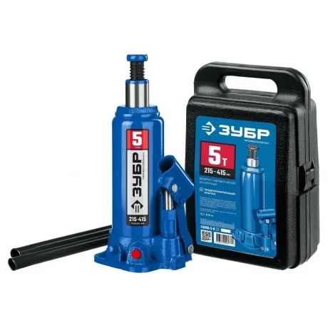 Домкрат бутылочный гидравлический ЗУБР 5т, 215-415 мм в кейсе, П...