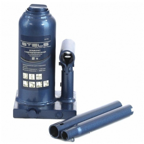 

Домкрат гидравлический бутылочный телескопический, 2 т, h подъема 170-380 мм Stels