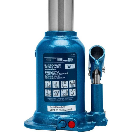 Домкрат гидравлический бутылочный телескопический, 8 т, подъем 180-410 мм Stels (51150) - фото 13