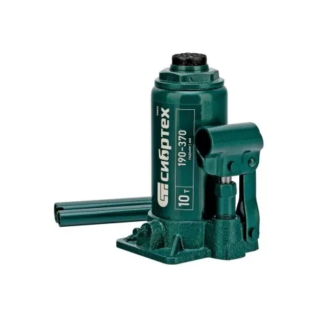 Домкрат гидравлический бутылочный, 10 т, 190-370 мм Сибртех