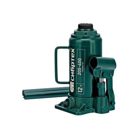 Домкрат гидравлический бутылочный, 12 т, 205-400 мм Сибртех - фото 1