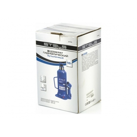 Домкрат гидравлический бутылочный, 16 т, h подъема 227-457 мм Stels - фото 2