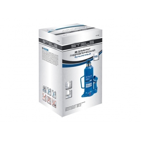 Домкрат гидравлический бутылочный, 16 т, h подъема 227-457 мм Stels - фото 12