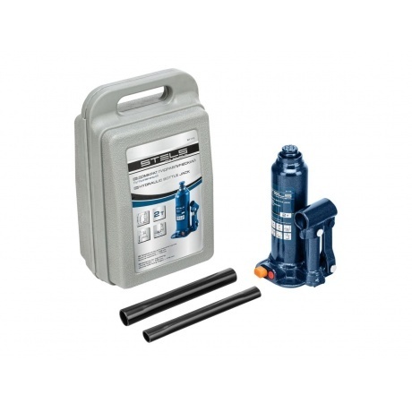 

Домкрат гидравлический бутылочный, 2 т, h подъема 178-338 мм, в пласт. кейсе Stels