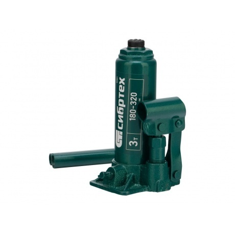 Домкрат гидравлический бутылочный, 3 т, 180-320 мм Сибртех - фото 1