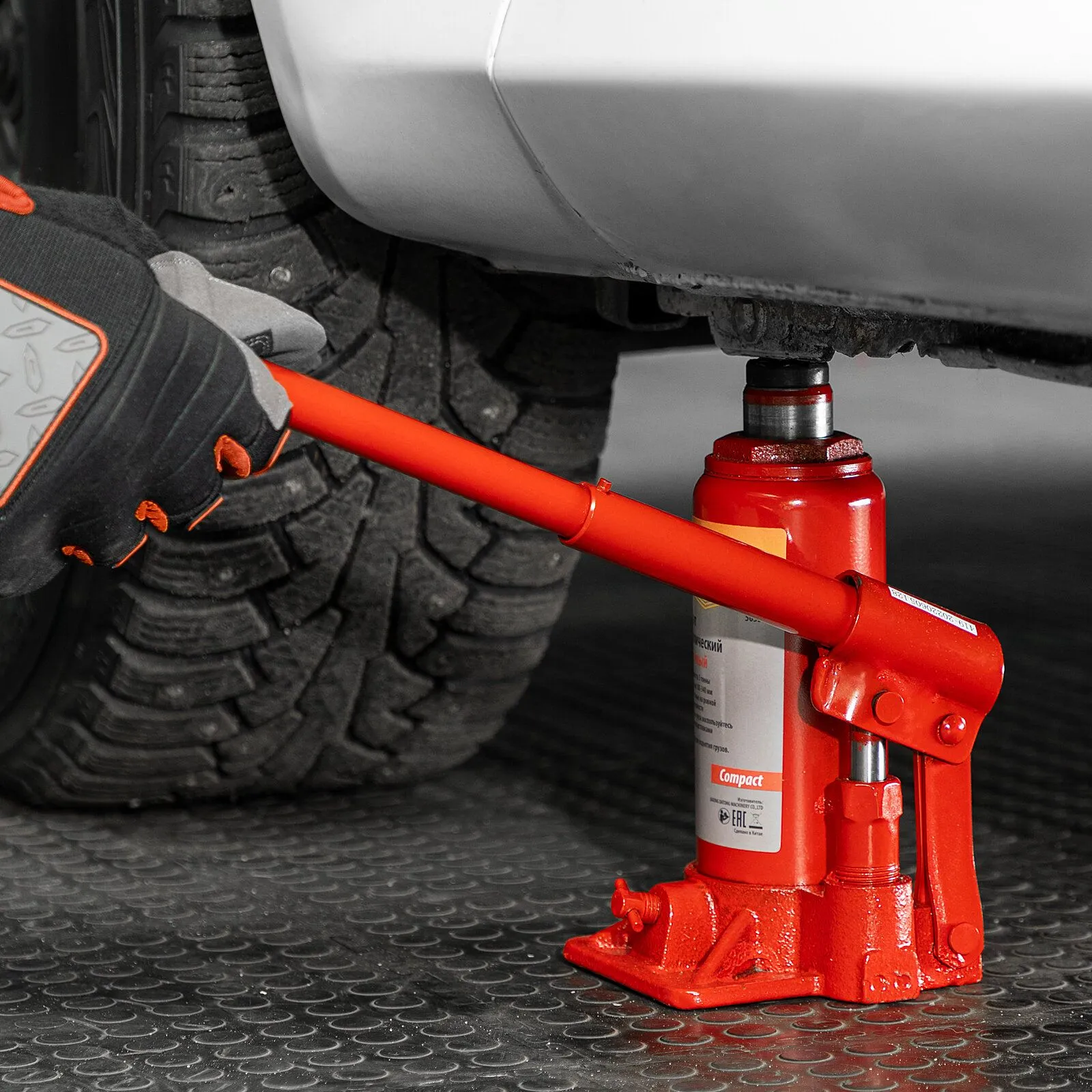 Домкрат гидравлический бутылочный, 5 т, h подъема 180-340 мм, Compact// Sparta - фото 13