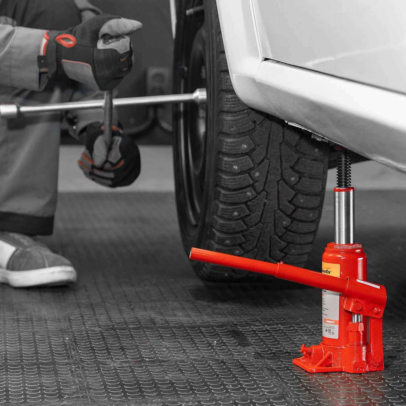 Домкрат гидравлический бутылочный, 5 т, h подъема 180-340 мм, Compact// Sparta - фото 14