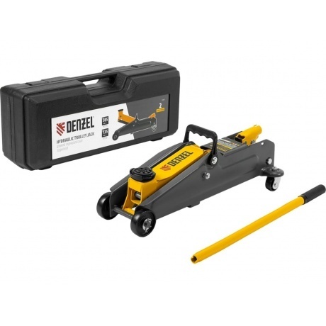 

Домкрат гидравлический подкатной, 2 т, 135-385 мм, в пласт. кейсе Denzel