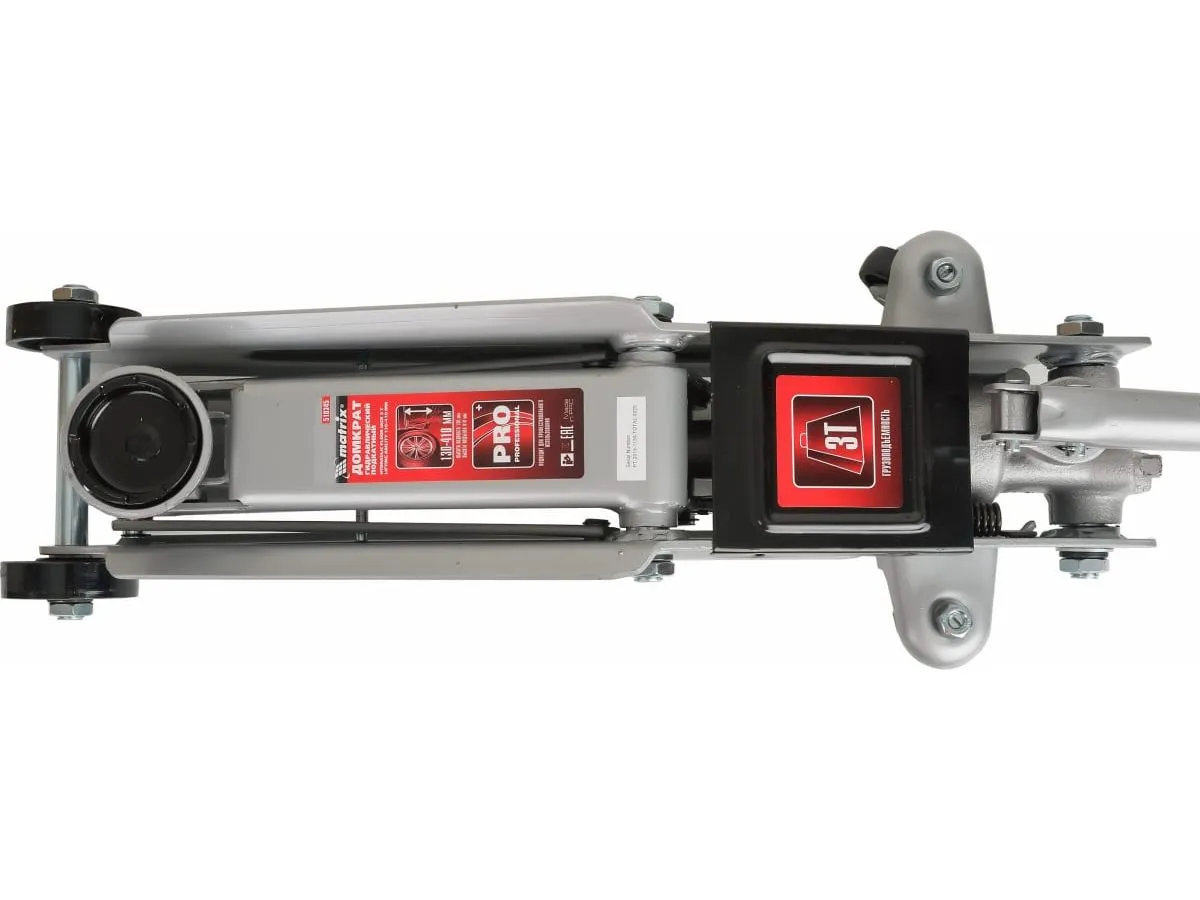 Домкрат гидравлический подкатной, 3 т, h подъема 130-410 мм, поворотная ручка// Matrix - фото 5