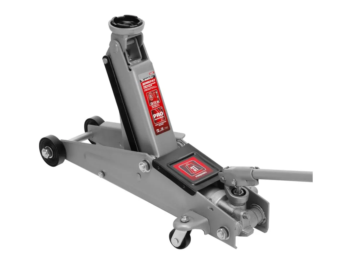 Домкрат гидравлический подкатной, 3 т, h подъема 130-410 мм, поворотная ручка// Matrix - фото 7