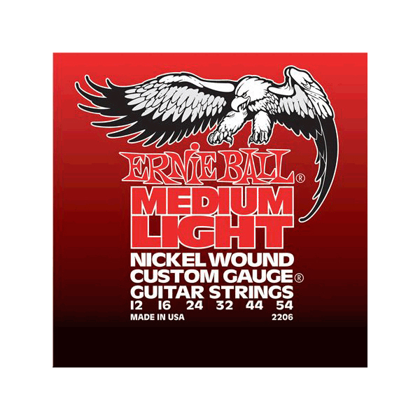 Струны Ernie Ball P02206 Nickel Wound Medium Light 12-54 для электрогитары