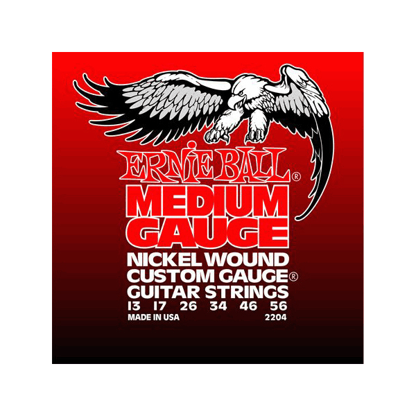 Струны Ernie Ball P02204 Nickel Wound Medium 13-56 для электрогитары