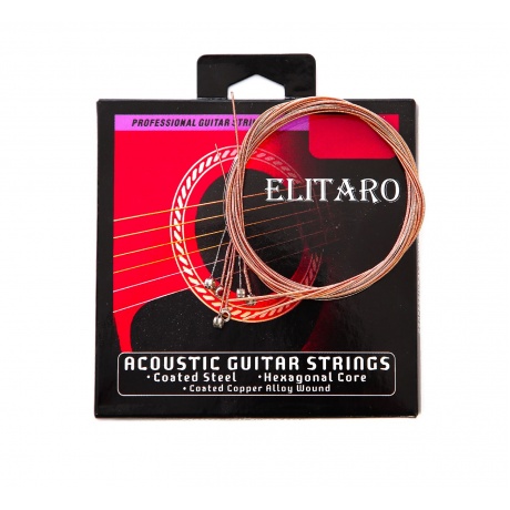 Струны для акустической гитары Elitaro бронзовые отличное состояние; - фото 1