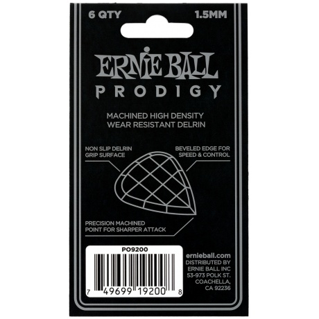 Набор медиаторов ERNIE BALL 9200 Prodigy Black - фото 3