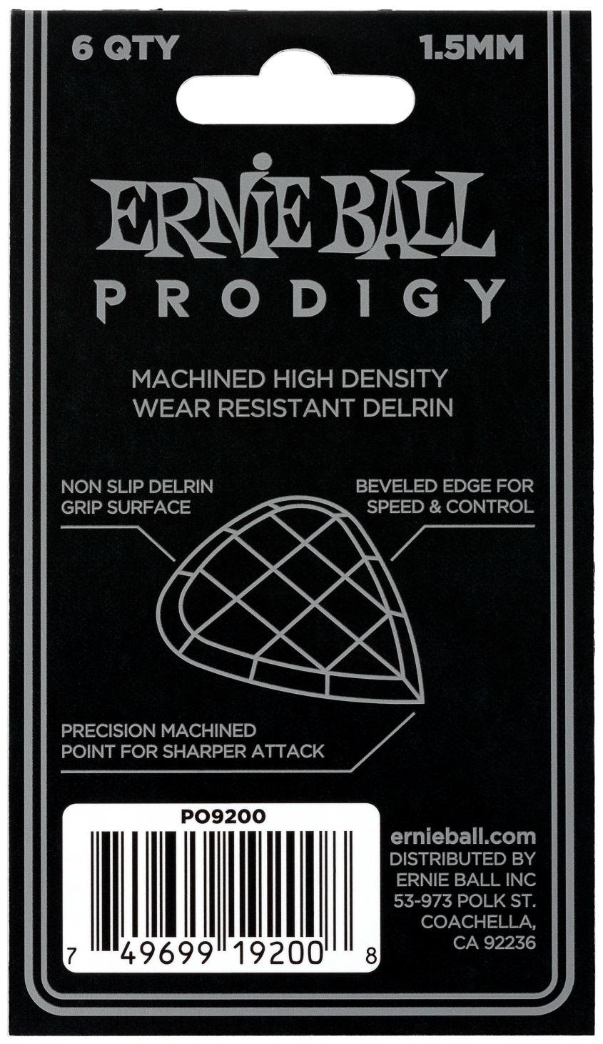 Набор медиаторов ERNIE BALL 9200 Prodigy Black - фото 3