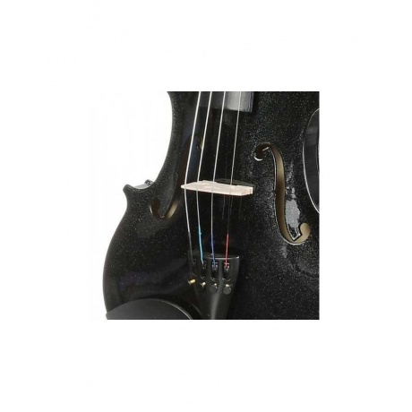 Скрипка ANTONIO LAVAZZA VL-20 BK 1/2 КОМПЛЕКТ кейс + смычок + канифоль чёрный металлик - фото 3