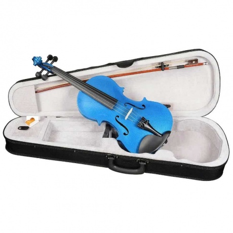 Скрипка ANTONIO LAVAZZA VL-20 BL 1/4 КОМПЛЕКТ кейс + смычок + канифоль синий металлик - фото 1