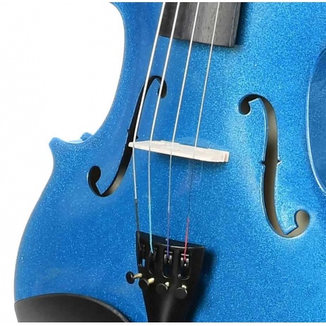 Скрипка ANTONIO LAVAZZA VL-20 BL 1/4 КОМПЛЕКТ кейс + смычок + канифоль синий металлик - фото 3