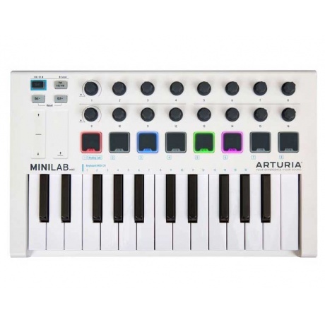 Клавиатура MIDI Arturia MiniLab mkII 25 клавишная низкопрофильная динамическая 16 энкодеров - фото 1