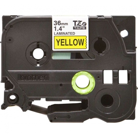 Лента в кассете TZE661 36-мм для печати наклеек черным на желтом фоне, 8 м - фото 1
