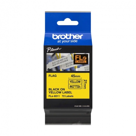 Лента для флажковой маркировки Brother Fle-6511 21мм чёрный шрифт на жёлтом фоне - фото 2