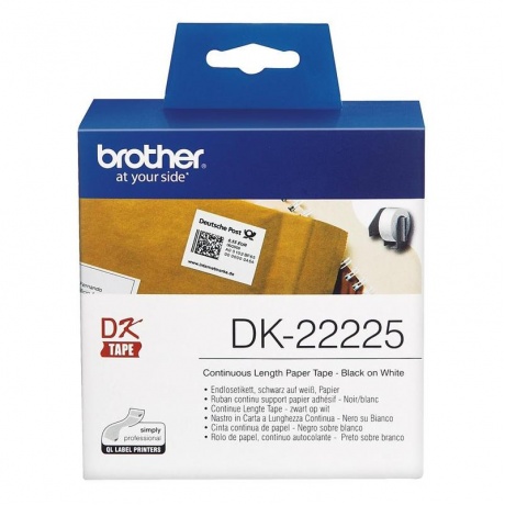 Картридж для принтеров Brother DK22225: для печати наклеек черным на белом фоне. Длина: 30, 48 м, ширина: 38 мм - фото 2