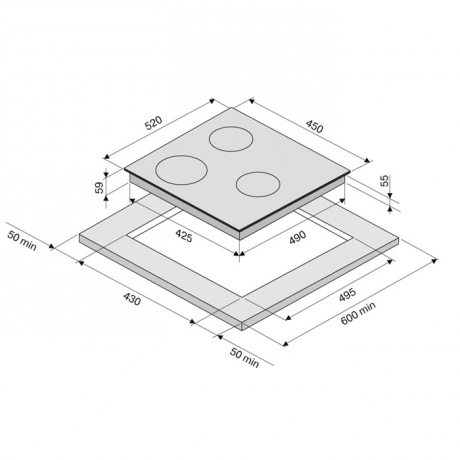 Индукционная варочная поверхность Krona REMO 45 BL черный - фото 2