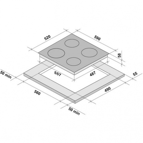 Индукционная варочная поверхность Krona REMO 60 BL черный - фото 3