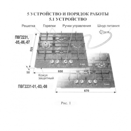 Газовая варочная поверхность Gefest ПВГ 2231-01 Р55 рубиновый - фото 8