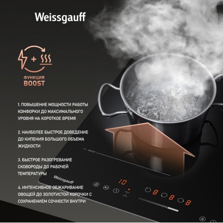 Индукционная варочная панель Weissgauff HI 430 BFZ черная - фото 11