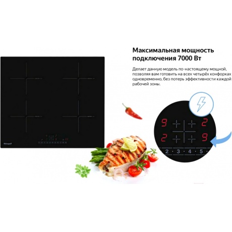 Индукционная варочная панель Weissgauff HI 632 BSC черная - фото 7