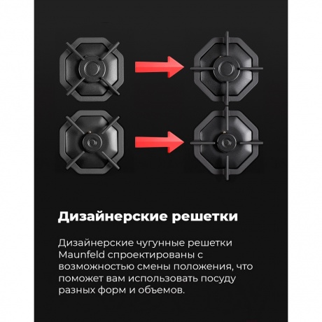 Газовая варочная панель Maunfeld EGHG.64.2CW/G белая - фото 17