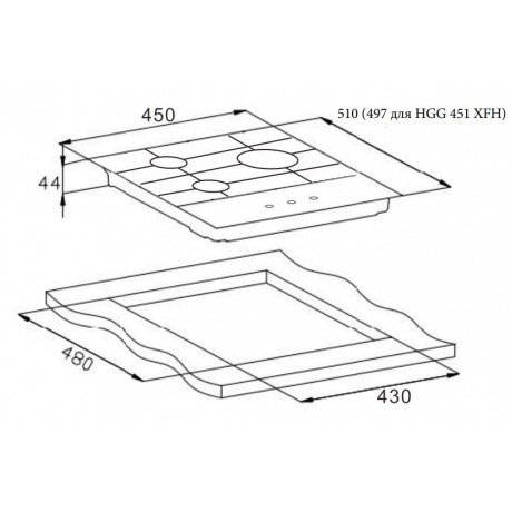 Газовая варочная панель Weissgauff HGG 451 BGh черный - фото 4