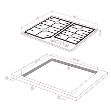 Встраиваемая газовая варочная панель Kuppersberg FG 66 B - фото 5