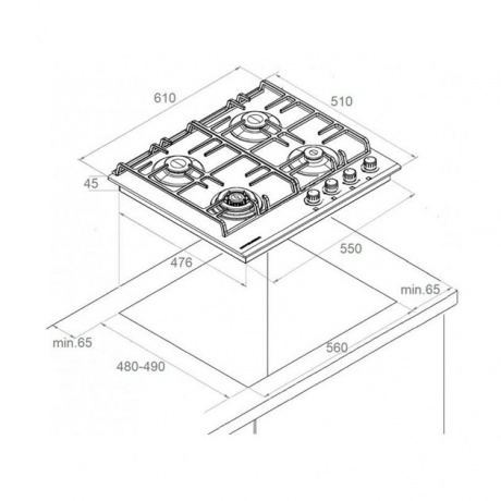 Газовая варочная панель Kuppersberg FG 63 B - фото 4