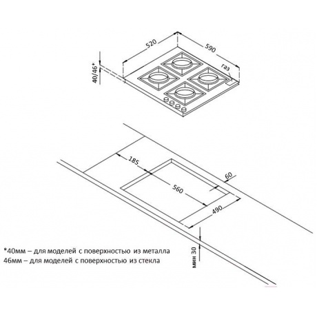 Встраиваемая газовая варочная панель Korting HGG 6734 CTN - фото 3
