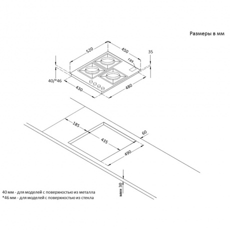 Встраиваемая газовая варочная панель Korting HG 465 CTX - фото 6