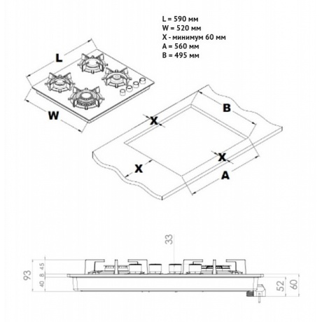 Встраиваемая газовая варочная панель Korting HGG 6420 CN - фото 3