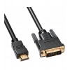 Кабель BURO HDMI (m) - DVI-D (m), GOLD , ферритовый фильтр , 1.8...